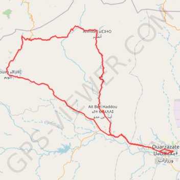 Trace GPS Maroc - Vallée de l’Ounila - Aït Ben Haddou, itinéraire, parcours