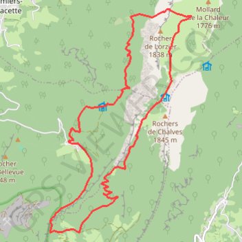 Trace GPS Rocher de Lorzier, itinéraire, parcours