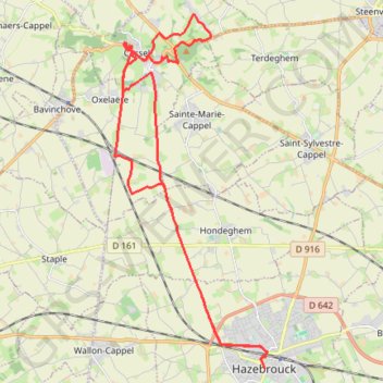 Trace GPS Hazebrouck - Mont Cassel - Hazebrouck, itinéraire, parcours