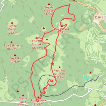 Trace GPS Balade Puy de Dôme, itinéraire, parcours