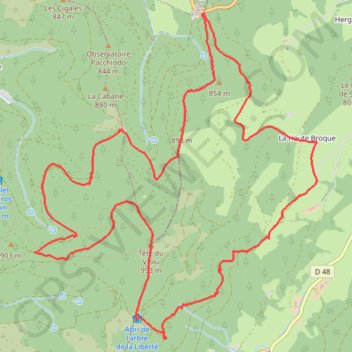 Trace GPS Col de Sainte Marie, itinéraire, parcours
