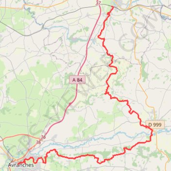 Trace GPS Les belvédères du Mont-Saint-Michel : d'Avranche à Villedieu, itinéraire, parcours