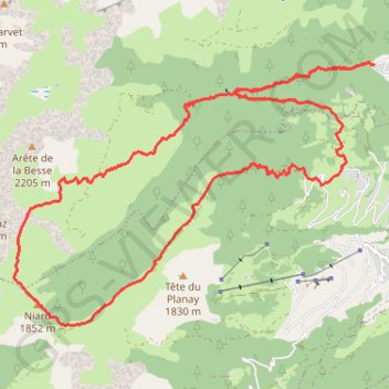 Trace GPS Col de Niard par le Vallon de cœur, itinéraire, parcours