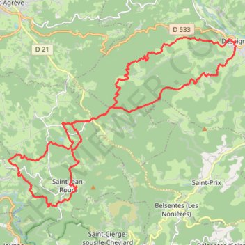 Trace GPS Trail l'Ardéchois, itinéraire, parcours