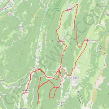 Trace GPS Saint-Julien-en-Vercors - La Bourne - Herbouilly - Malaterre - Brèche de Chalimont - Lans-en-Vercors - Autrans, itinéraire, parcours