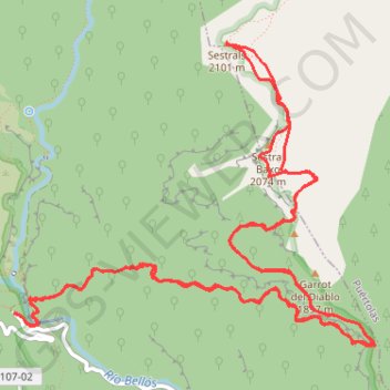 Trace GPS Grand Sestrales - Sestral Alto, itinéraire, parcours