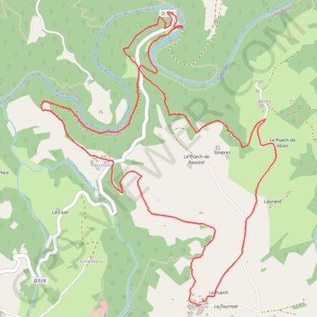 Trace GPS Vallée de l'Aveyron - La Bastide-L'Evêque, itinéraire, parcours