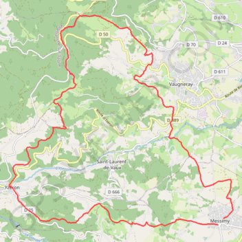 Trace GPS Messimy - Saint-Bonnet-le-Froid - Yzeron, itinéraire, parcours