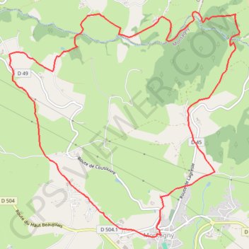 Trace GPS Montagny (42), itinéraire, parcours