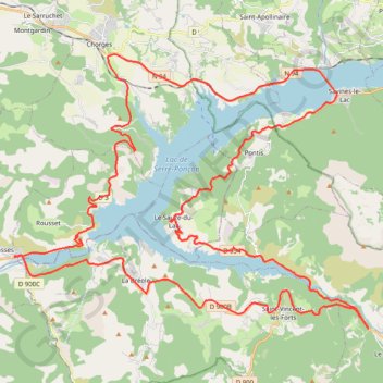 Trace GPS Tour du lac depuis Espinasse, itinéraire, parcours