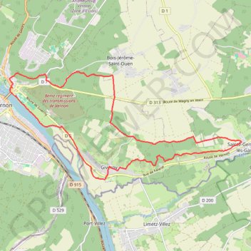Trace GPS Les coteaux de Giverny, itinéraire, parcours