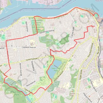 Trace GPS Staten Island, itinéraire, parcours