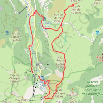 Trace GPS Crêtes au-dessus du Mont-Dore, itinéraire, parcours