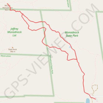 Trace GPS Mount Monadnock Loop, itinéraire, parcours