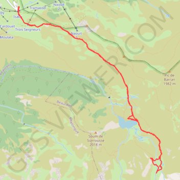 Trace GPS Lacs d'Isaby et Det Plagnous, itinéraire, parcours