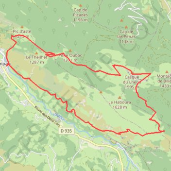 Trace GPS Casque de Lhéris, itinéraire, parcours
