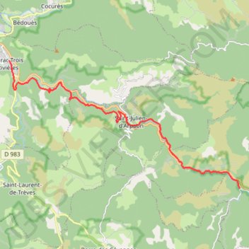 Trace GPS Chemin de stevenson, itinéraire, parcours