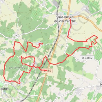 Trace GPS St Hilaire (2), itinéraire, parcours