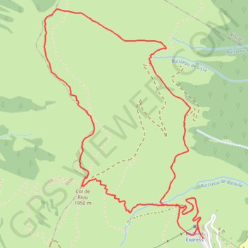 Trace GPS Col de Riou, Pène Nère - Luz-Ardiden, itinéraire, parcours