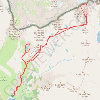 Trace GPS Gelas via le lac de Fenestre, itinéraire, parcours