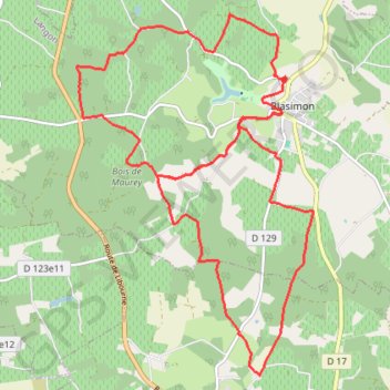 Trace GPS Blasimon Haut, itinéraire, parcours