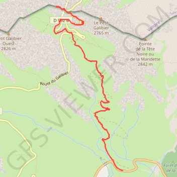 Trace GPS Col du Galibier depuis le paravalanche du Lautaret, itinéraire, parcours