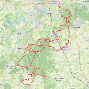 Trace GPS Les bois de Moncé, itinéraire, parcours