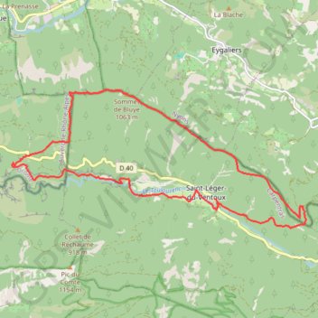 Trace GPS Crête de la Montagne de Bluye, itinéraire, parcours