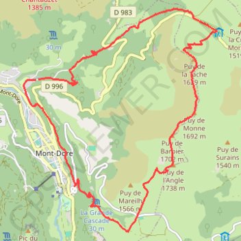 Trace GPS Randonnée des Cascades, itinéraire, parcours