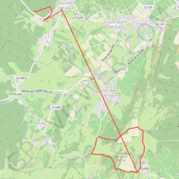 Trace GPS Balade familiale russilly, itinéraire, parcours