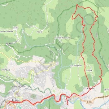 Trace GPS La Jaubernie - Privas, itinéraire, parcours