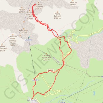 Trace GPS Col de la Flachère, itinéraire, parcours