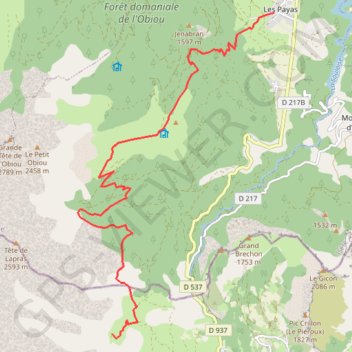 Trace GPS Pierre Baudinard, itinéraire, parcours