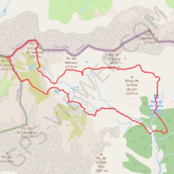 Trace GPS Pic de Serrère et coume de Seignac, itinéraire, parcours