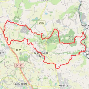 Trace GPS Montreuil-le-Gast, itinéraire, parcours