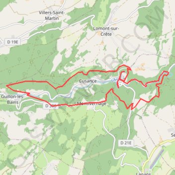 Trace GPS Vallée du cusancin, itinéraire, parcours