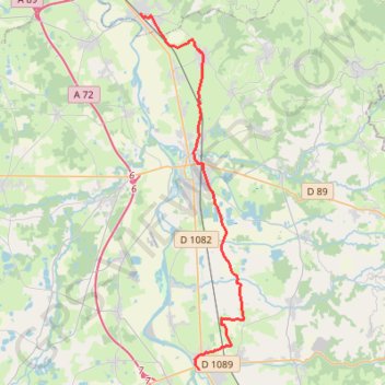 Trace GPS Montrond-les-Bains / Balbigny, itinéraire, parcours