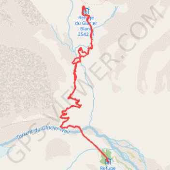 Trace GPS Vallouise - Pelvoux, refuge du Glacier Blanc, itinéraire, parcours