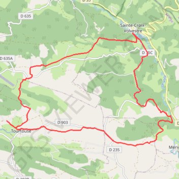 Trace GPS Les pré Pyrénées à Sainte Croix Volvestre, itinéraire, parcours