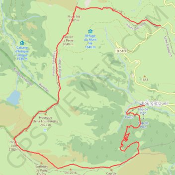 Trace GPS Pic du Lion - Mont Né, itinéraire, parcours