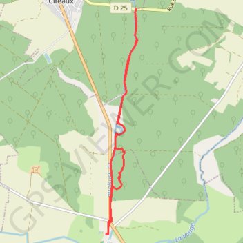 Trace GPS Forêt d'Izeure - Abbaye de CITEAUX, itinéraire, parcours