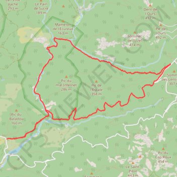Trace GPS Col de Belle Barbe - Col des Lentisques, itinéraire, parcours