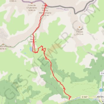 Trace GPS Pic du Grand Glayza, itinéraire, parcours