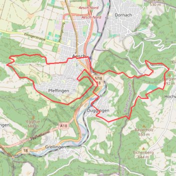 Trace GPS Aesch, itinéraire, parcours