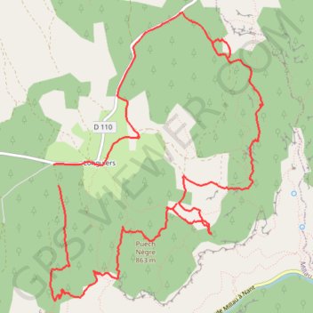 Trace GPS Longuiers baumes des hérans le caoussou, itinéraire, parcours