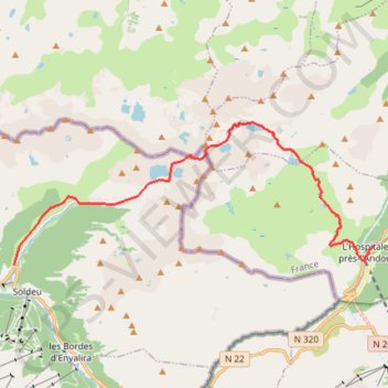 Trace GPS Du Val d'Inclès (Andorre) à l'Hospitalet, itinéraire, parcours
