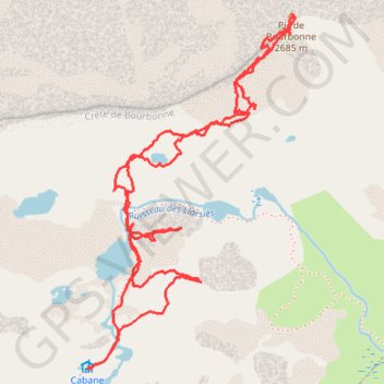 Trace GPS De la cabane des Llassiès au pic de Bourbonne, itinéraire, parcours