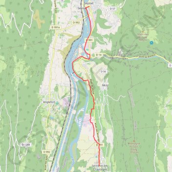 Trace GPS Sur les Pas des Huguenots - Serrières-en-Chautagne - Seyssel, itinéraire, parcours