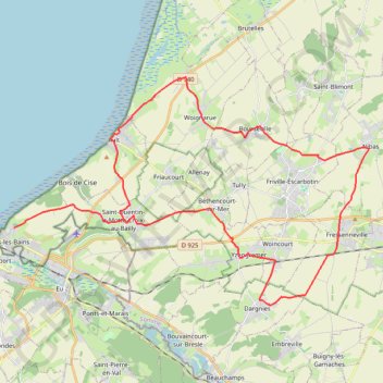 Trace GPS Falaises et bocage - Mers-les-Bains - Friville-Escarbotin, itinéraire, parcours