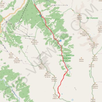 Trace GPS Colle Fauri Sud, itinéraire, parcours